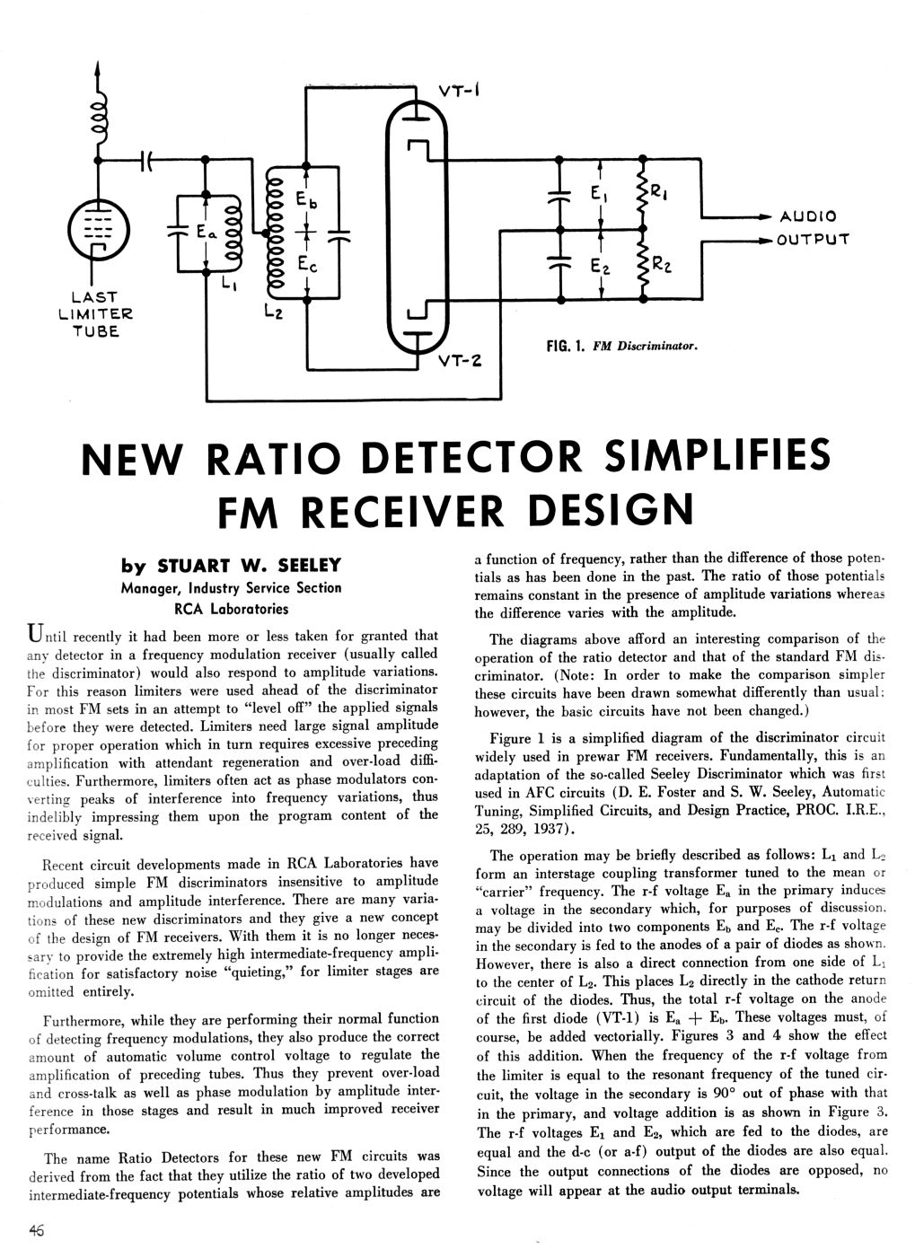 Ratio Detector Simplifies FM Receiver Design, page 1