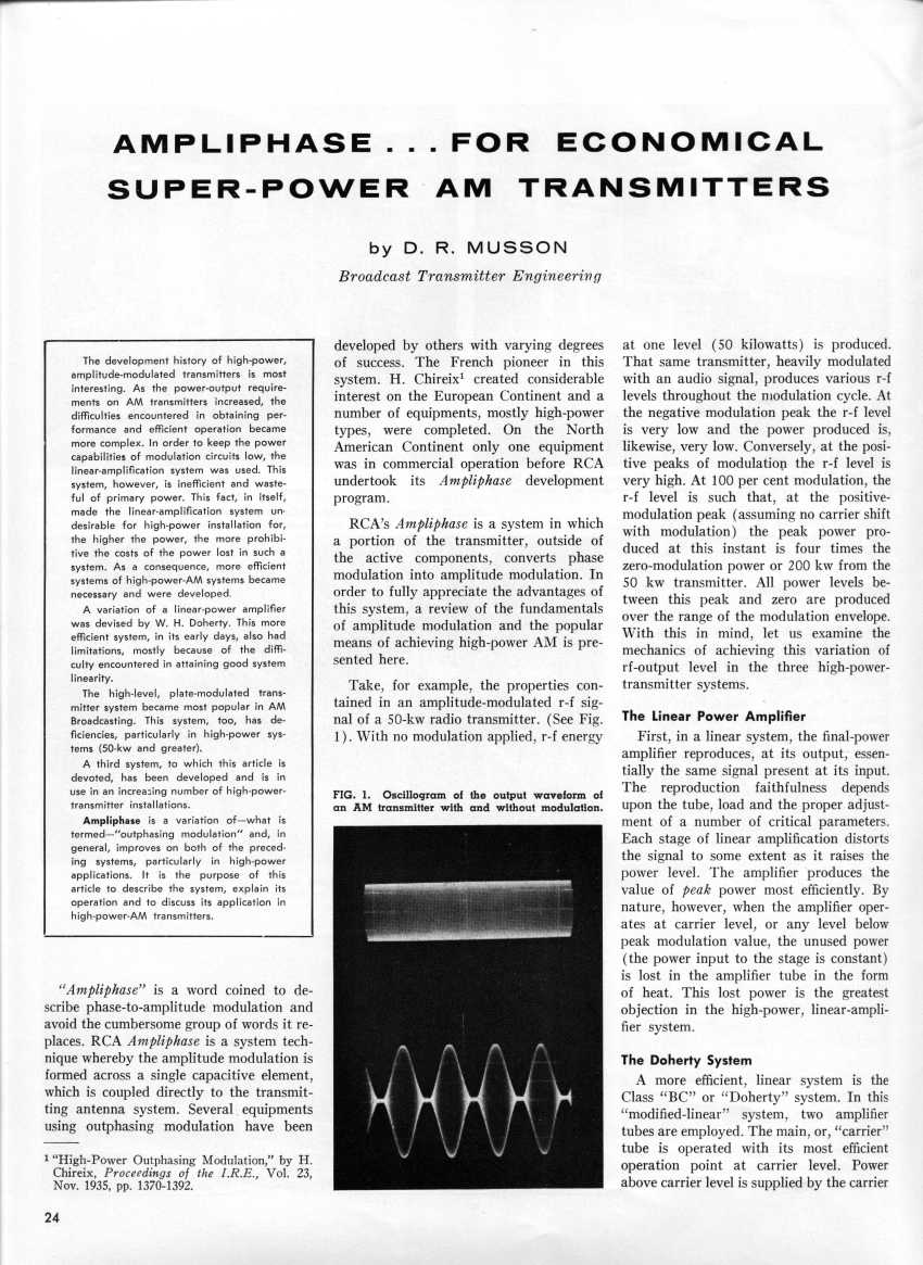 Ampliphase ... For Economical Super-Power AM Transmitters, page 1